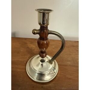 Vintage Home Interiors Wood &‎ Metal Tapered Candle Holder